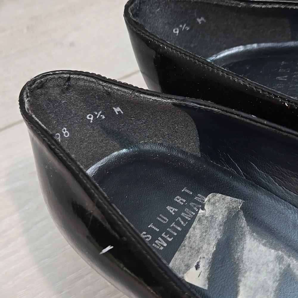 Stuart Weitzman Women Leather Espadrille Wedge Open Toe Sandals shoes sz 9.5M